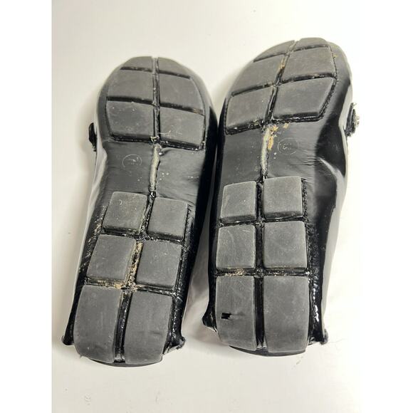 Tory Burch EUC Black Patent Leather Slip On Driving Loafer Moccasin Size 6 - Picture 5 of 6